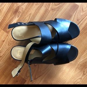 Marc Fisher Black Studded Platform Wedges